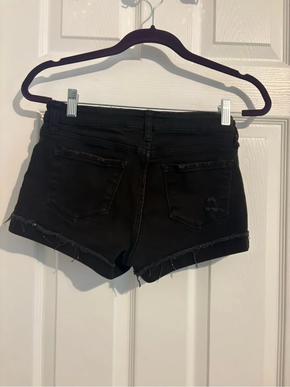 Black Distressed Women's Denim Shorts